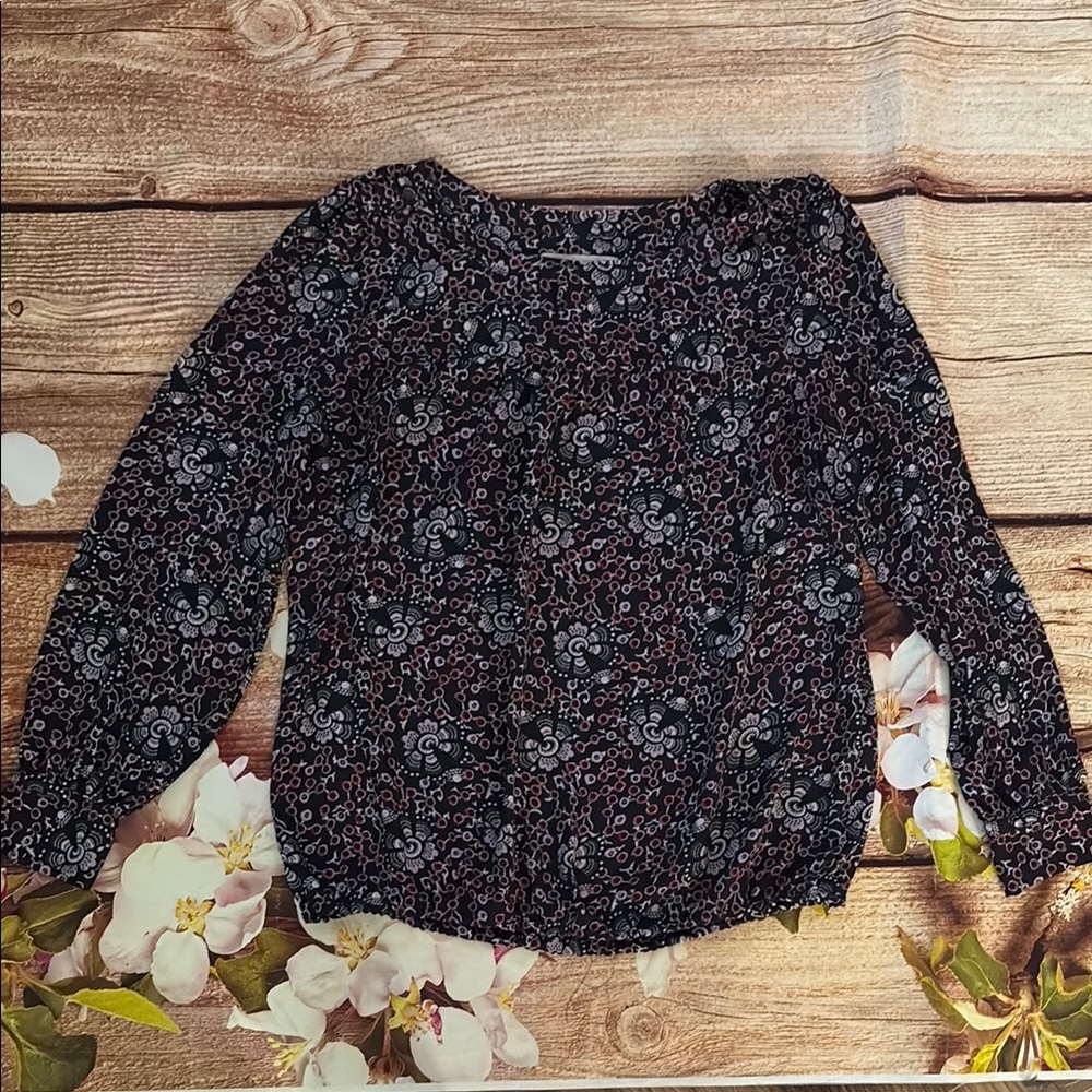 Floral Black Blouse